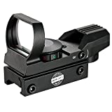 Tactical Green and Red Dot Sight - 4 Reticles Reflex Sight with Built-in Weaver-Picatinny Rail Mount for 22mm Rail Base - Water Resistant Shockproof & Lightweight with Adjustable Brightness